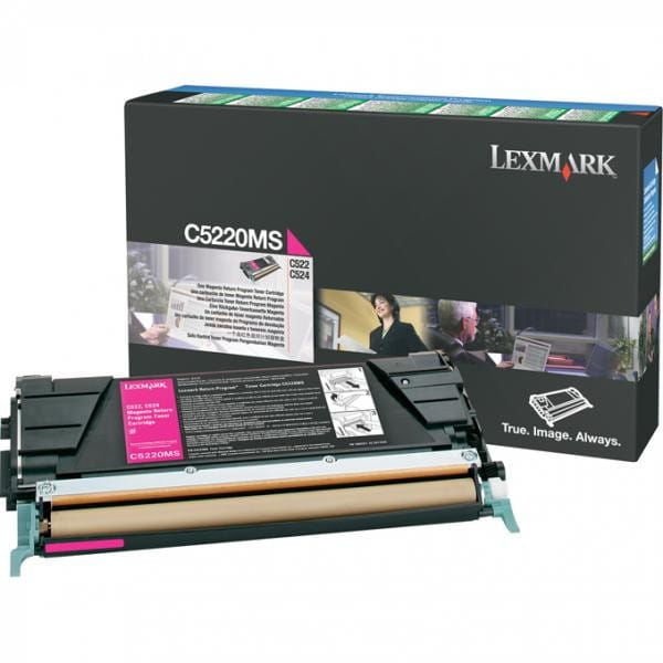 Lexmark oryginalny toner C5220MS, magenta, 3000s, return, Lexmark C522n, C524, O