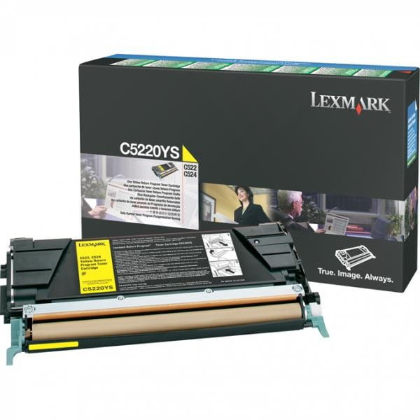 Lexmark oryginalny toner C5220YS, yellow, 3000s, return, Lexmark C522n, C524, O