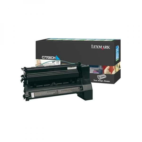 Lexmark oryginalny toner C7700CH, cyan, 10000s, high capacity, return, Lexmark C770, C772, O