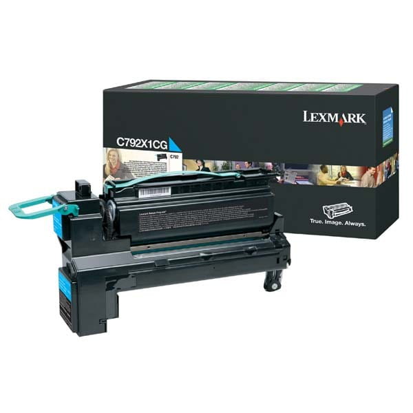 Lexmark oryginalny toner C792X1CG, cyan, 20000s, extra duża pojemność, return, Lexmark C792de, C792e, C792dhe, C792dte, O