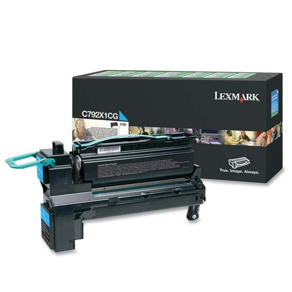 Lexmark oryginalny toner C792X1CG, cyan, 20000s, extra duża pojemność, return, Lexmark C792de, C792e, C792dhe, C792dte, O