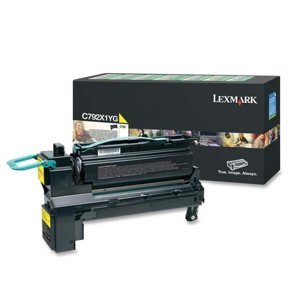 Lexmark oryginalny toner C792X1YG, yellow, 20000s, extra duża pojemność, return, Lexmark C792de, C792e, C792dhe, C792dte, O