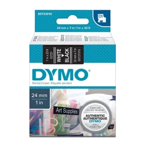 Dymo oryginalny taśma do drukarek etykiet, Dymo, 53721, S0721010, biały druk/czarny podkład, 7m, 24mm, D1