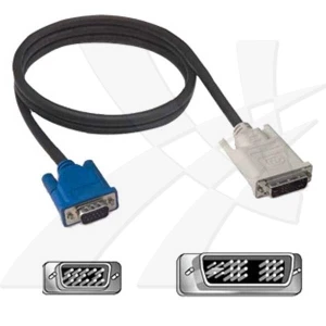 Video Kabel DVI (12+5) M - VGA (D-Sub) (M), 2m, czarny