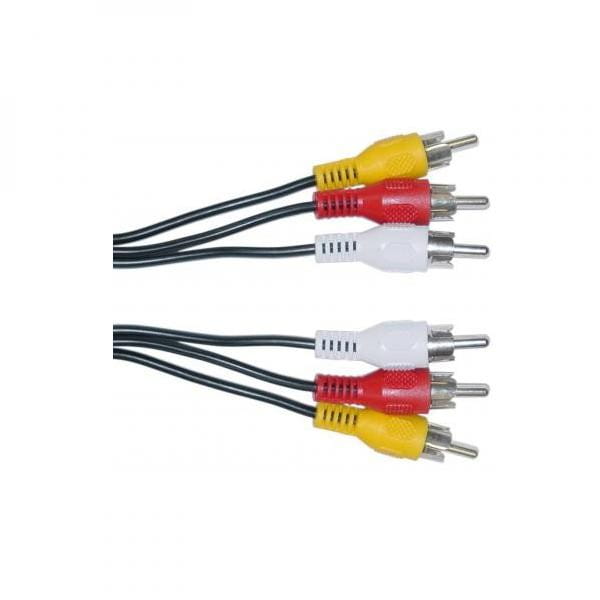 Kabel Cinch 3x M- Cinch 3x M, 2m, czarna