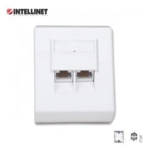 Gniazdo natynkowe Intellinet Cat.5e 2xRJ45 UTP, białe