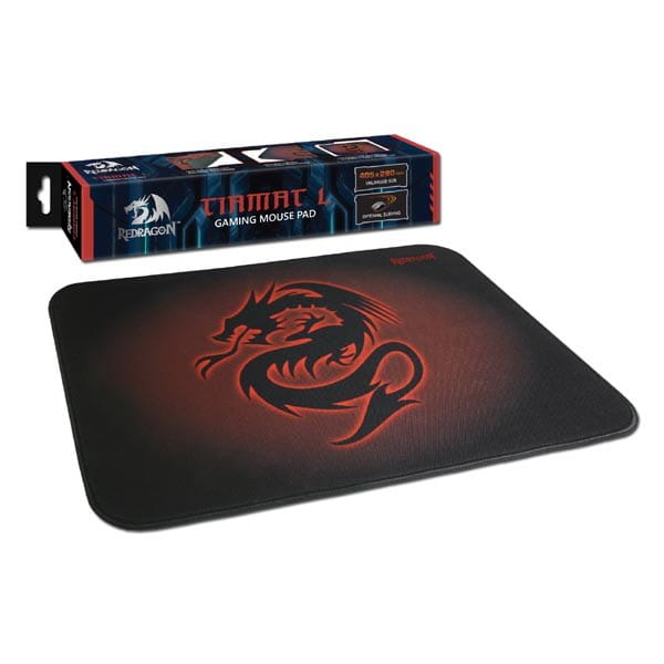 Podkładka pod mysz, Tiamat L, do gry, czarno-czerwona, 40x28cm, Redragon