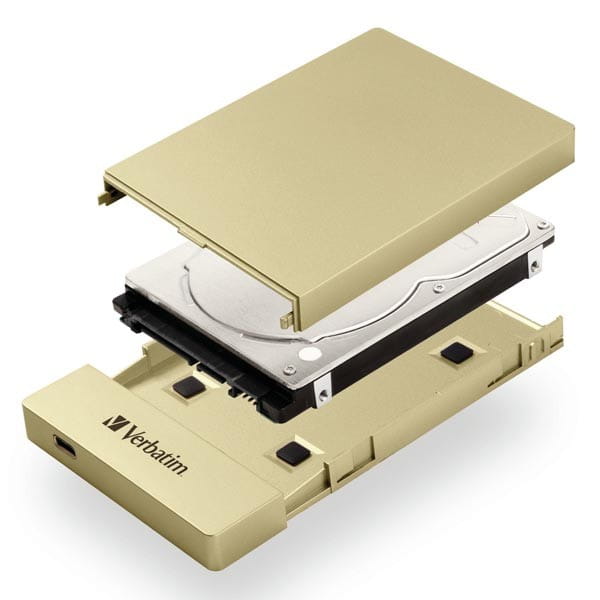 Verbatim metalowa obudowa, Store N Go, 2.5", USB 3.1 (3.2 Gen 2), 53104, złota, dla wewnętrznego dysku HDD i SSD