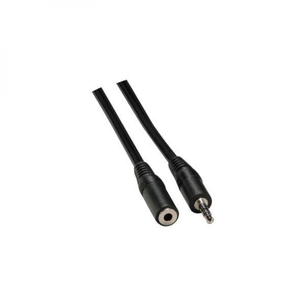 Kabel Jack (3,5mm) M- Jack (3,5mm) F, 3m, czarna, Logo