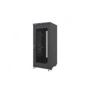 Szafa instalacyjna stojąca 19" 27U 600x600 LCD Drzwi Perforowane czarna Lanberg (flat pack)