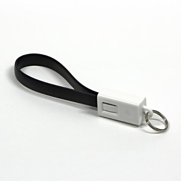 Kabel USB (2.0), USB A M- USB micro B M, 0.2m, czarny, Logo, blistr, breloczek na klucze