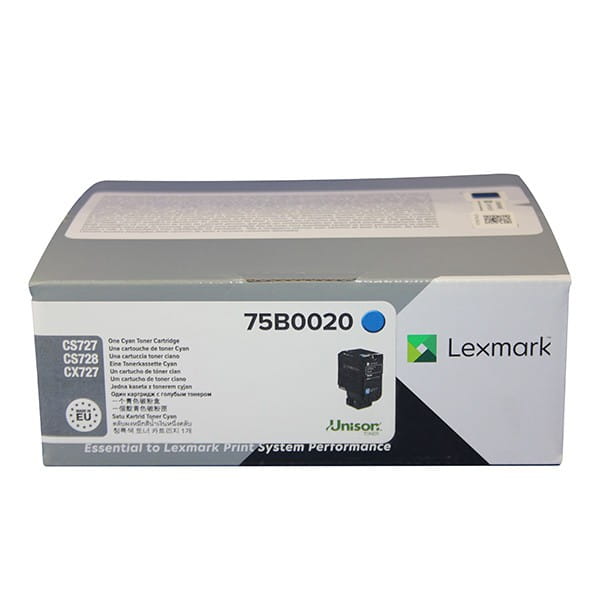 Lexmark oryginalny toner 75B0020, cyan, 10000s, high capacity, Lexmark CS727, CS728, CX727, O