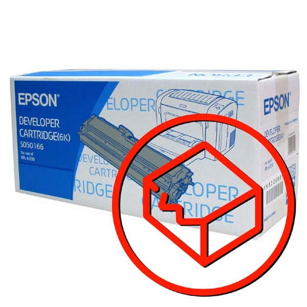 Epson oryginalny toner C13S050166, black, 6000s, uszkodzone opakowanie typ B, Epson EPL-6200, 6200N, O