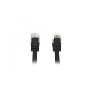 Patchcord Lanberg UTP kat.5e 0,5m czarny płaski