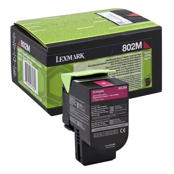Lexmark oryginalny toner 80C20ME, magenta, 1000s, return, Lexmark CX310dn, CX310n, CX410de, CX410, O