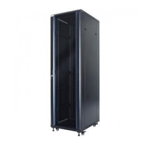 Szafa stojąca START.LAN rack 19" 42U 600x1000mm czarna (drzwi przednie szklane)