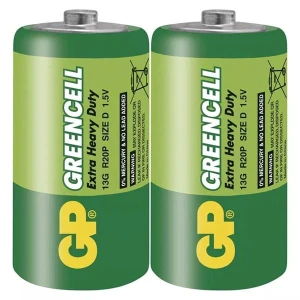 Bateria cynkowo-węglowa, D (R20), ogniwo typ D, 1.5V, GP, folia, 2-pack, Greencell