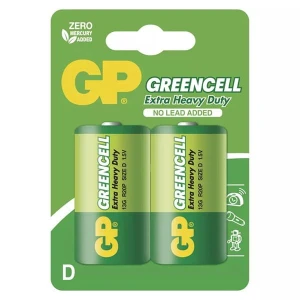 Bateria cynkowo-węglowa, D (R20), ogniwo typ D, 1.5V, GP, blistr, 2-pack, Greencell