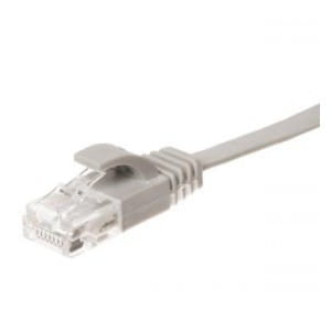 Patchcord RJ45, Netrack osłonka zalewana, kat. 5e UTP, 2m szary, PŁASKI