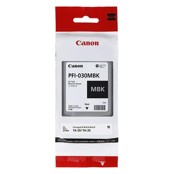 Canon oryginalny ink / tusz PFI-030MBK, czarny mat, 55ml, 3488C001, Canon iPF TA-20, iPF TA-30