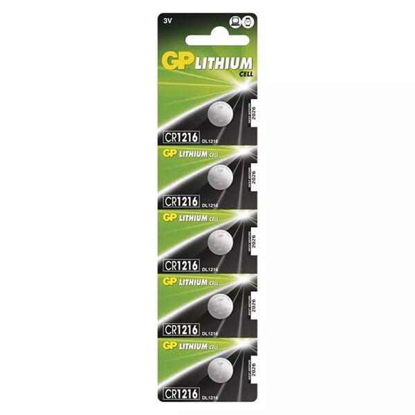 Bateria litowa, CR1216, 3V, GP, blistr, 5-pack