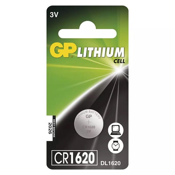 Bateria litowa, CR1620, 3V, GP, blistr, 1-pack