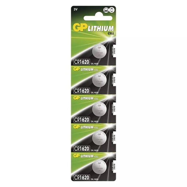 Bateria litowa, CR1620, 3V, GP, blistr, 5-pack