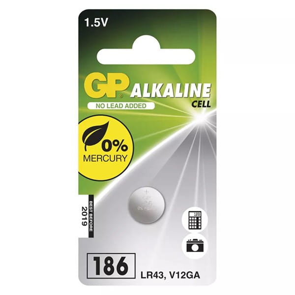 Bateria alkaliczna, LR43, 1.5V, GP, blistr, 1-pack