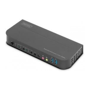 Przełącznik KVM DIGITUS 2 portowy DisplayPort do 1 port DP/HDMI 4K 60Hz 2xUSB audio