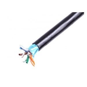 Kabel teleinformatyczny instalacyjny zewnętrzny żelowany DIGITUS kat.5e, F/UTP, Fca, drut, AWG24/1, PE, 305m, czarny, szpula