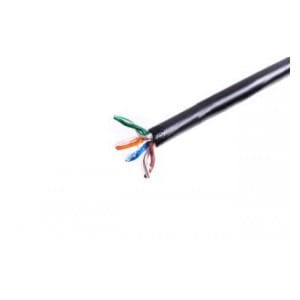 Kabel teleinformatyczny instalacyjny zewnętrzny żelowany DIGITUS kat.5e, U/UTP, Fca, drut, AWG24/1, PE, 305m, czarny, szpula
