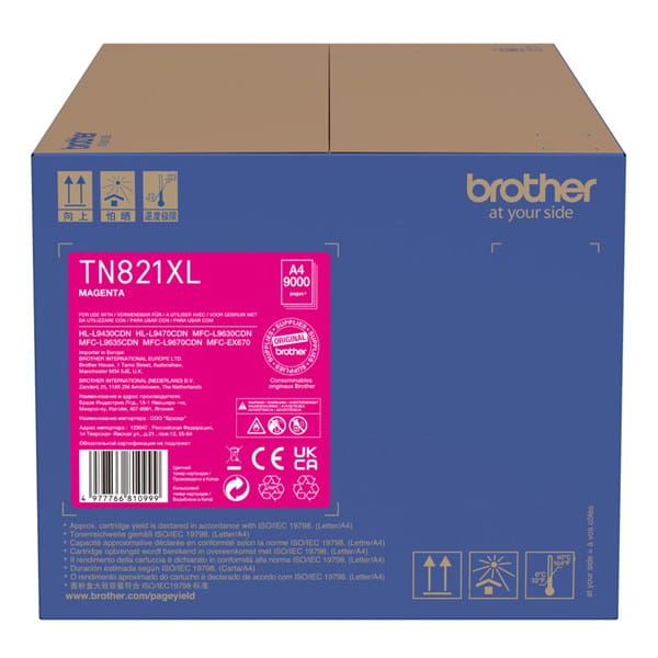 Brother oryginalny toner TN-821XLM, magenta, 9000s, Brother HL-L9430CDN, HL-L9470CDN, MFC-L9670CDN, O