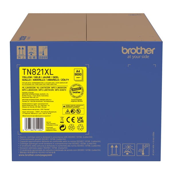 Brother oryginalny toner TN-821XLY, yellow, 9000s, Brother HL-L9430CDN, HL-L9470CDN, MFC-L9670CDN, O