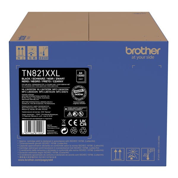 Brother oryginalny toner TN-821XXLBK, black, 15000s, Brother HL-L9430CDN, HL-L9470CDN, MFC-L9670CDN, O