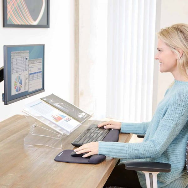 Podstawa pod monitor i dokumenty Fellowes Clarity Fellowes stołowy, regulowany kąt nachylenia, przeźroczysty, A3