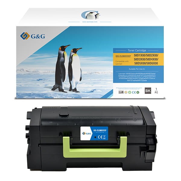 G&amp;G kompatybilny toner z 58D2X00, black, 35000s, NT-CL580XXCF, extra duża pojemność, return, dla Lexmark MS 725, 821, 822, 823, 82