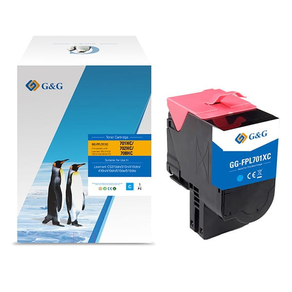 G&amp;G kompatybilny toner z 70C2HC0, cyan, 3000s, NT-CL701XFC, high capacity, return, dla Lexmark CS510de, CS410dn, CS310dn, CS310n,