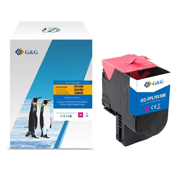 G&amp;G kompatybilny toner z 70C2HM0, magenta, 3000s, NT-CL701XFM, high capacity, return, dla Lexmark CS510de, CS410dn, CS310dn, CS310