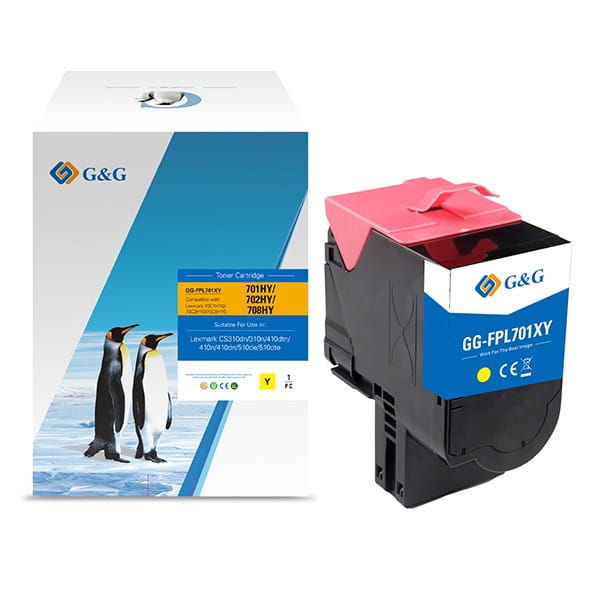 G&amp;G kompatybilny toner z 70C2HY0, yellow, 3000s, NT-CL701XFY, high capacity, return, dla Lexmark CS510de, CS410dn, CS310dn, CS310n