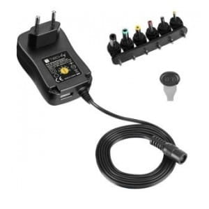Zasilacz sieciowy Techly Uniwersalny Regulowany 3-12V 2.25A 27W USB 5V 1A