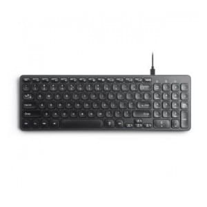 Klawiatura przewodowa Perixx PERIBOARD-215 scissor, ultra-flat, czarna, 4x HUB (2x USB-A, 2x USB-C)