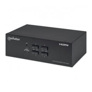 Przełącznik KVM Manhattan HDMI / USB 4x1 Dual-Monitor Video 4K*30Hz