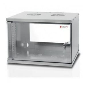 Szafa wisząca Techly Rack 19" 9U 500x320 zmontowana, szara