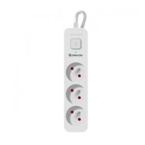 Listwa zasilająca Defender SFS 131 1,5 m, 3 gniazda, biała