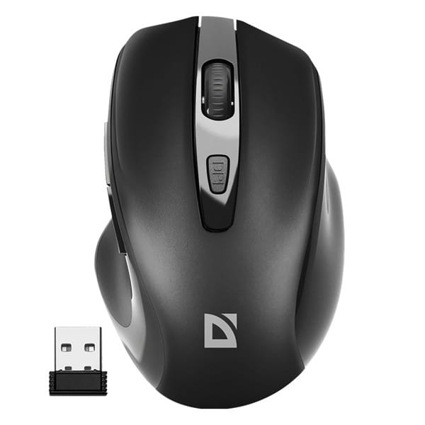 Defender Mysz PRIME MB-053, 1600DPI, 2.4 [GHz], optyczna, 6kl., bezprzewodowa, czarna, 1 szt AA, nano odbiornik, cicha