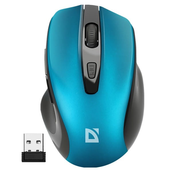 Defender Mysz PRIME MB-053, 1600DPI, 2.4 [GHz], optyczna, 6kl., bezprzewodowa, turkusowa, 1 szt AA, nano odbiornik, cicha