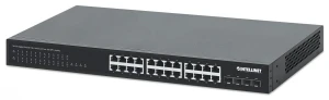 Switch niezarządzalny Intellinet 24x 10/100/1000 Mbps PoE+ 370W + 4x SFP+ 10G Uplink, Rack 19"