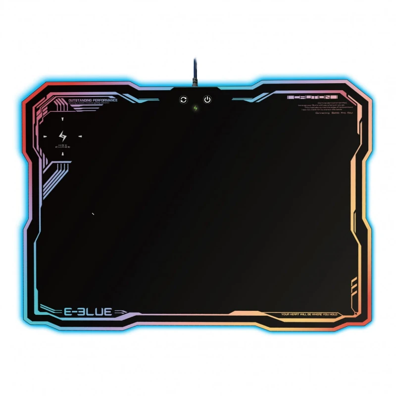 Podkładka pod mysz, EMP013, do gry, czarna, 36.5x26.5 cm, E-Blue, podświetlana, z ładowaniem bezprzewodowym