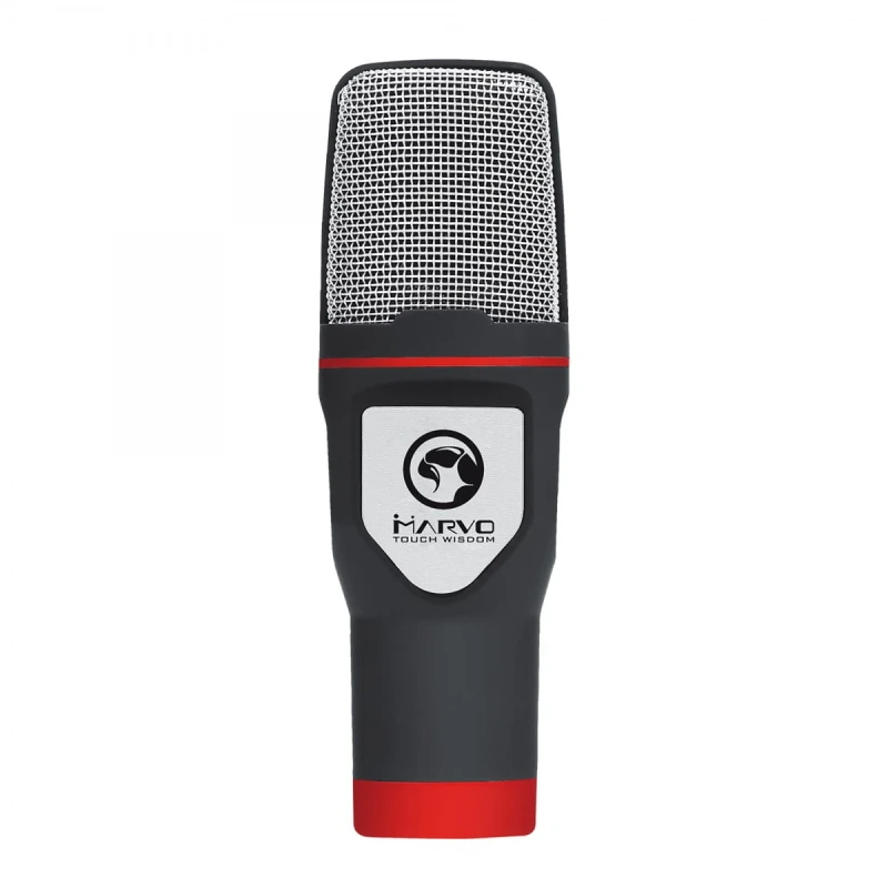 Marvo, mikrofon streamingowy MIC-02, bez regulacji głośności, czarny, ze statywem