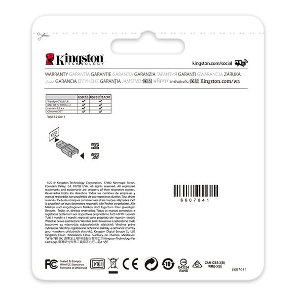 Kingston czytnik USB 3.0 (3.2 Gen 1), MobileLite Plus microSD, microSD, zewnętrzny, czarna, złącze USB A